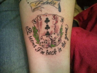 Tattoos Cards on Dice With Poker Cards Tattoo