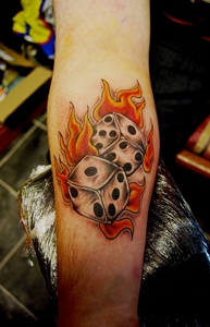 Dice Tattoo by Nevermore Ink